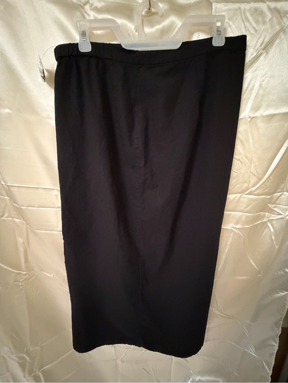 NWT Old Navy High Waisted Linen Blend Maxi Skirt Black Size L Side Slit